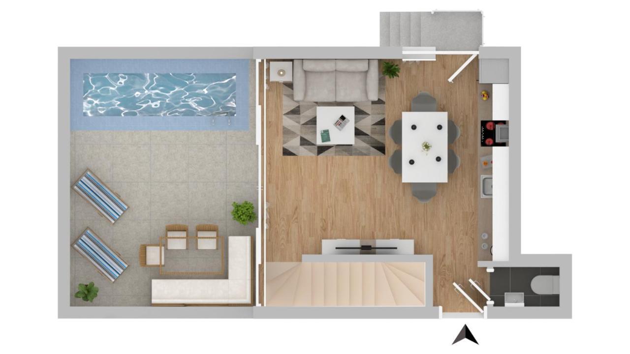 Villa Solis Lacus Modern Apartment - Private Heated Pool - Smart Tv Sky X - Free Parking Njivice Exteriér fotografie